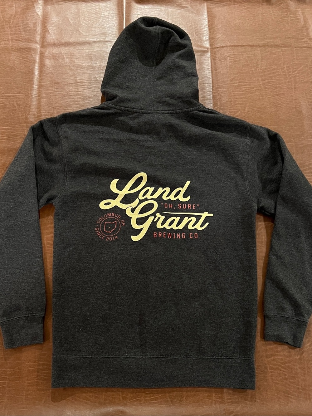 Land Grant Brewing Oh, Sure Columbus Ohio Full-Zip Hoodie Sweatshirt - Medium